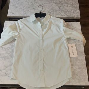 Athleta Pale Mint Green Button-Up Shirt